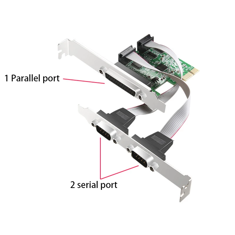 PCIe1X 2 serial 1 Parallel port  Expansion card Extender PCIE Converter Game PCIE Card PCIE adapter card Riser Card Adapter