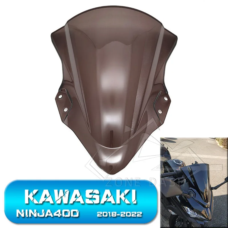 Hot sale Windscreen Windshield For Kawasaki Ninja 400 250 2018 2019 2020 2021 2022 Motorcycle Double Bubble Ninja400 Ninja250