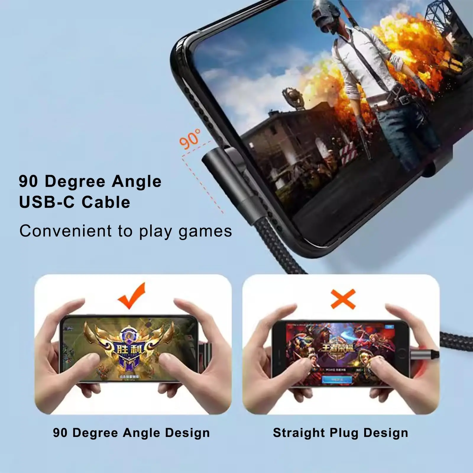 كابل بيانات Hannord USB C إلى النوع C 90 درجة VR Link USB3.2 Gen2 20Gbps 4K @ 60 هرتز 100 وات PD سلك شحن سريع لجهاز Macbook Quest1/2 #5