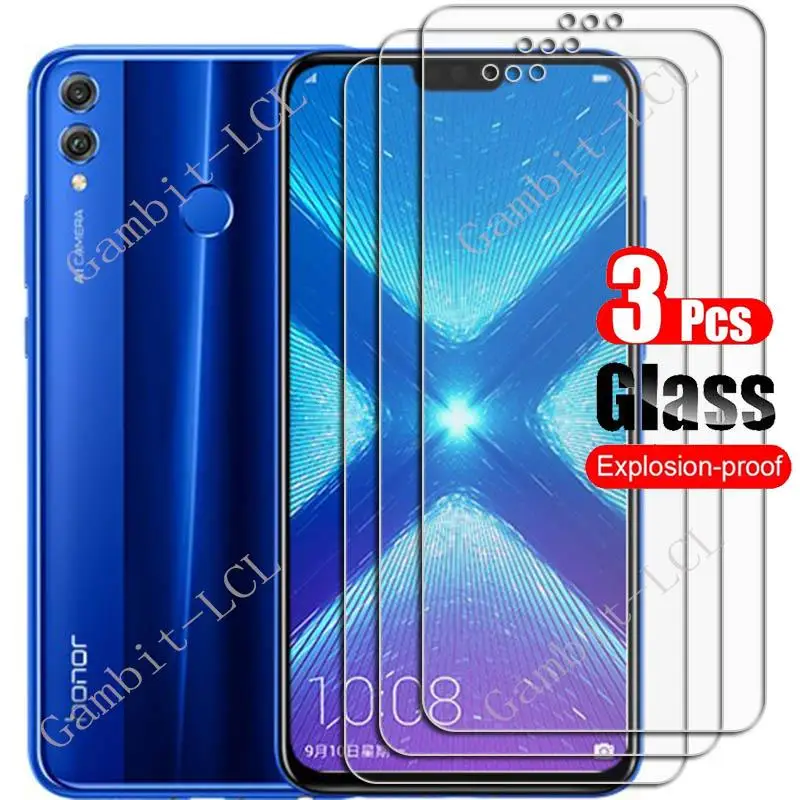 3PCS 9H Tempered Glass For Honor 8X  Protective Film On HUAWEI Honor8X JSN-L11, JSN-L21, JSN-L22 6.5