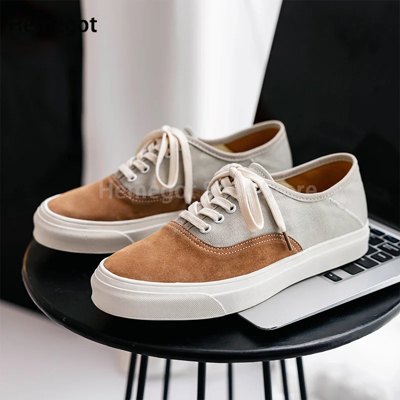 

New Spring Low Top Canvas Color Matching Men's Shoes Casual Walking Shoes Men's Korean Style Sneakers Shoes Men Outdoor Shoes