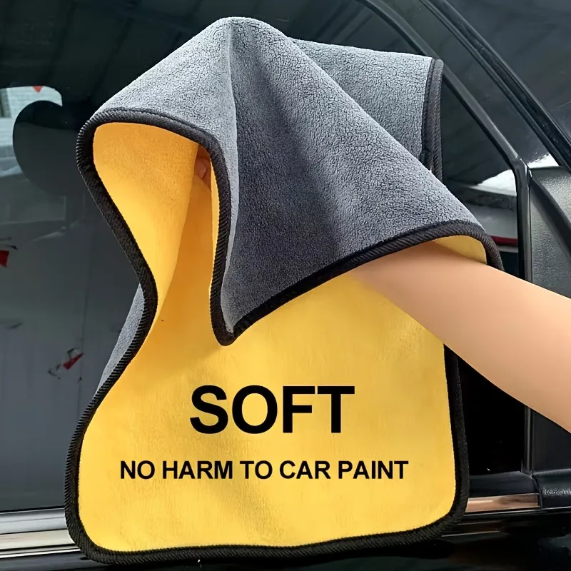 Yellow Large Size Ultra Absorbent Car Wash Microfiber Towel for Truck And Car Auto Cleaning Drying Cloth Automotive Care Detail