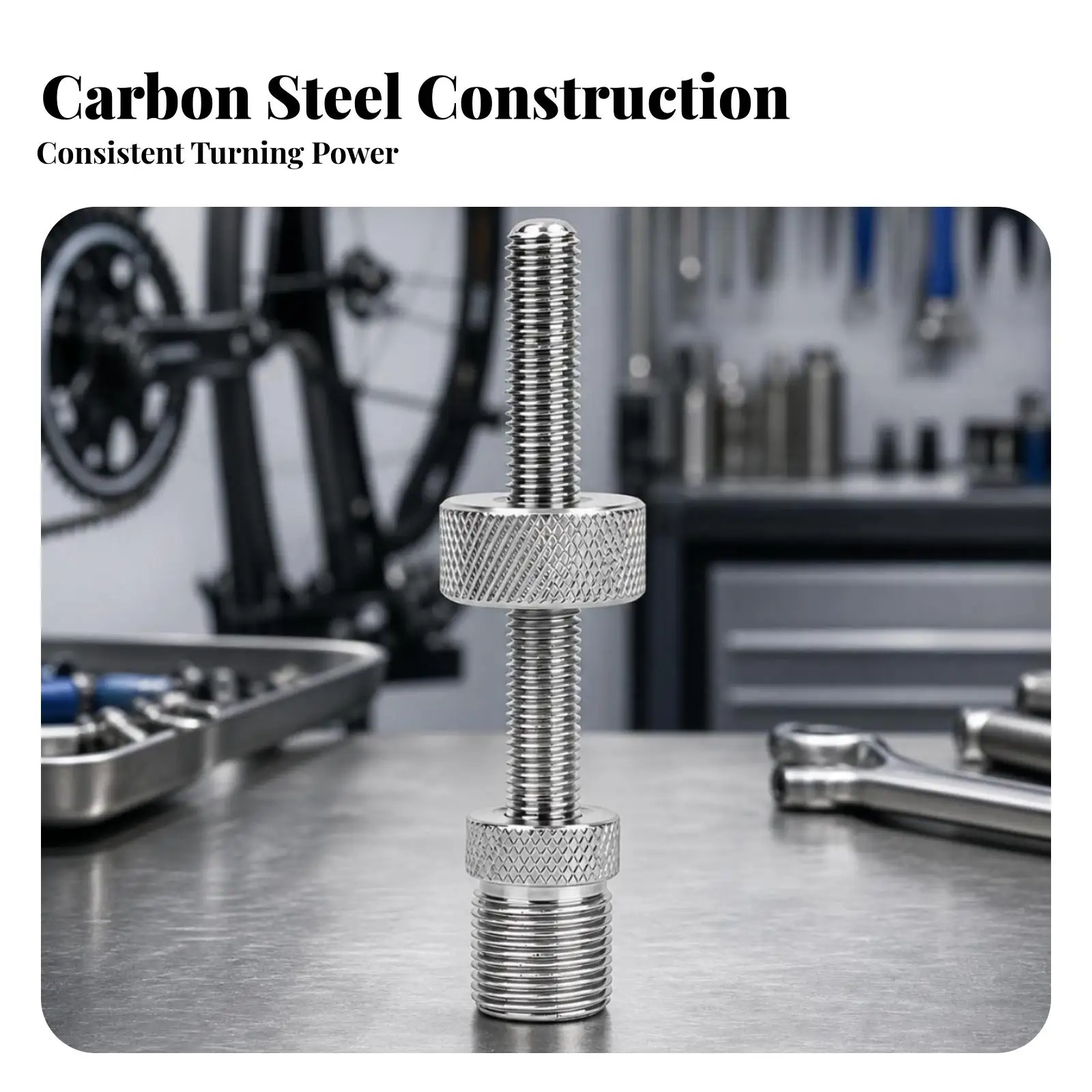 Carbon Steel Bike Bracket Remover with Knurled Adjustment Knob Bottom Bracket Facing Tool for Square Hole Splined Hub