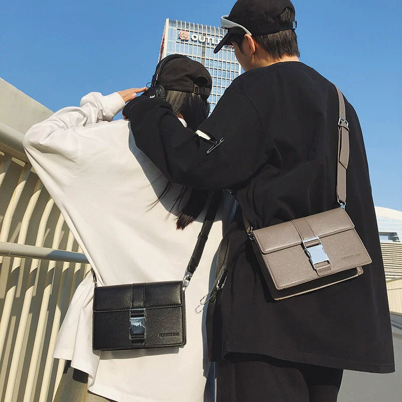 

New Women's Handbags Super PU Leather Men's Shoulder Crossbody Bags Small Square Bags Unisex Street Trendy Brand Box Bag