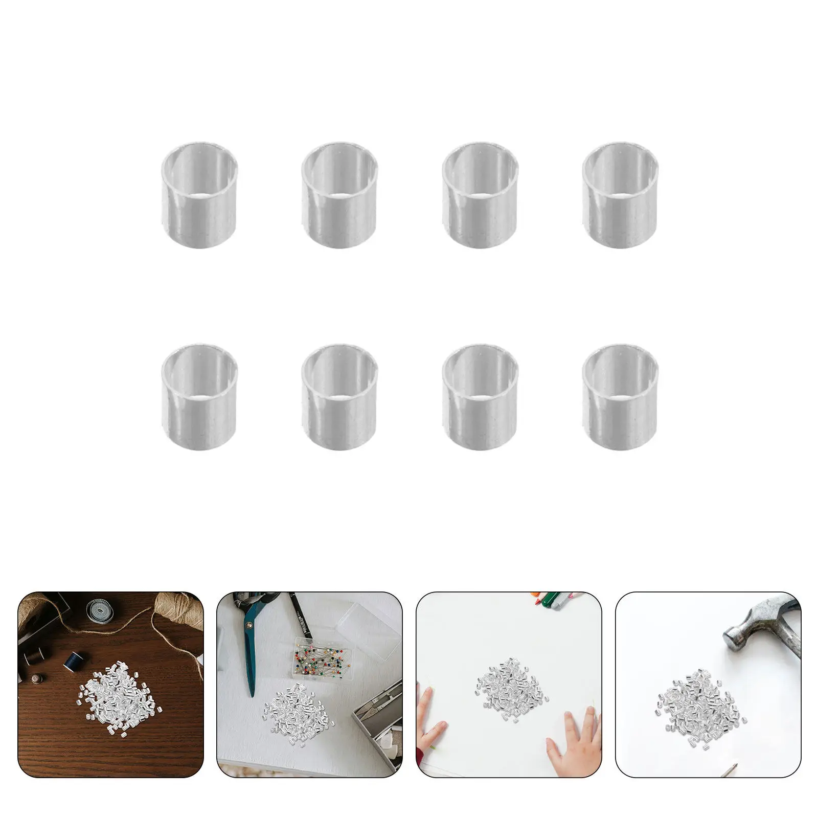 

3000Pcs Jewelry Making Connectors Copper Tube Crimp End Spacer Beads DIY Necklace Earring Bracelet Accessories