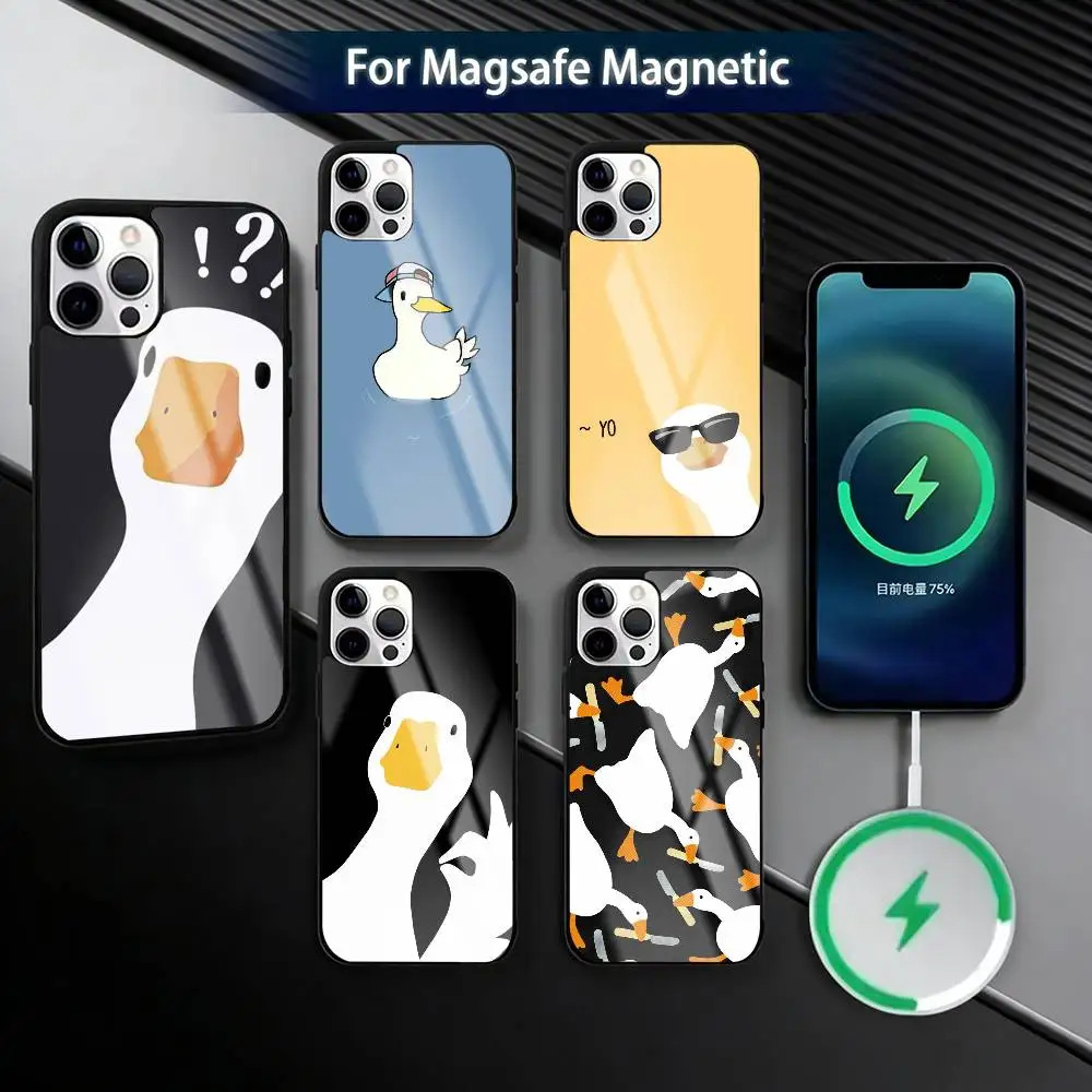 

Cartoon Duck Phone Case For iPhone17,16,15,14,13,12,11 Plus,Pro Magnetic with Magsafe Wireless Charging