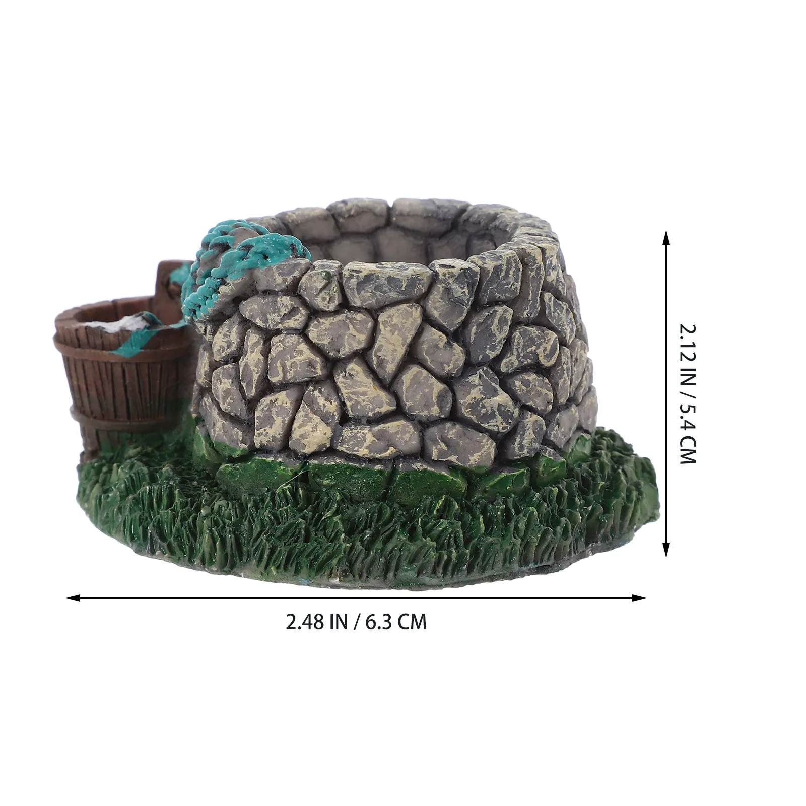 Miniature Bridge and Ancient Well Aquarium Decorations DIY Resin Garden Ornament for Fish Tank Natural Moss Terrarium Micro