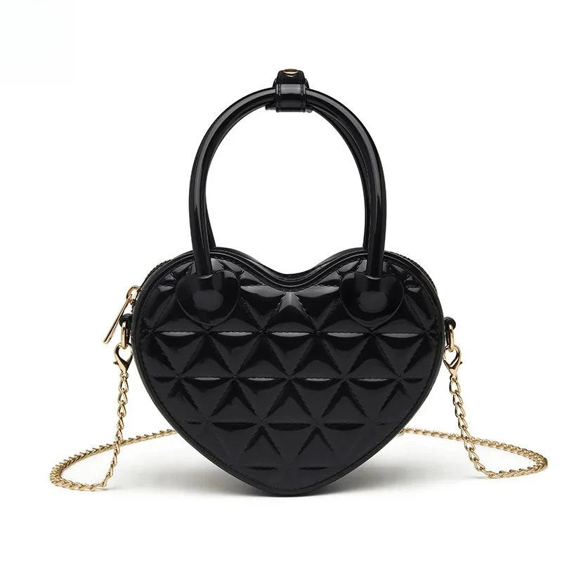 حقيبة ميكي ماوس الوردية على شكل قلب - مبطنة من الجلد الصناعي ذات الاستخدام المزدوج وحقيبة يد صغيرة لطيفة على شكل سلسلة كروس