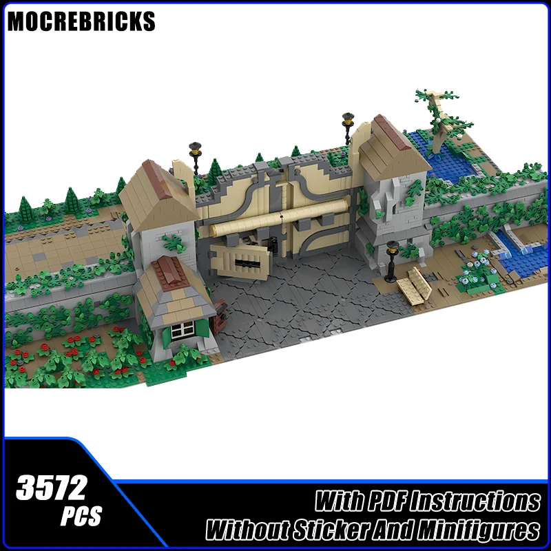 

MOC Building Blocks Magic Ring Movie City Street View Bree West Gate Modular Architecture Bricks Model DIY Kid’s Technology Toys