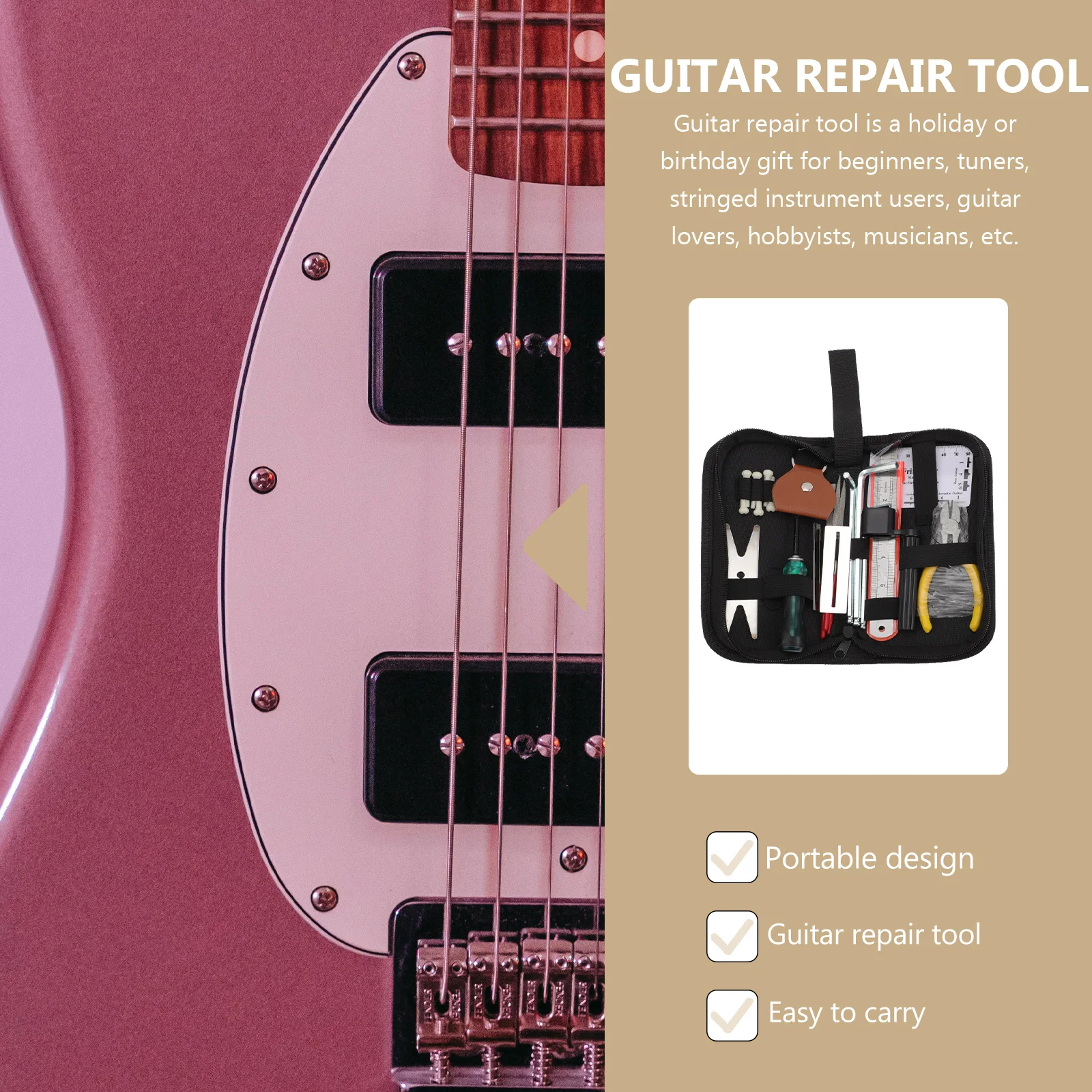 

Guitar Repair Tools Kit Repairing Maintenance Cleaning Accessories Supplies Alloy