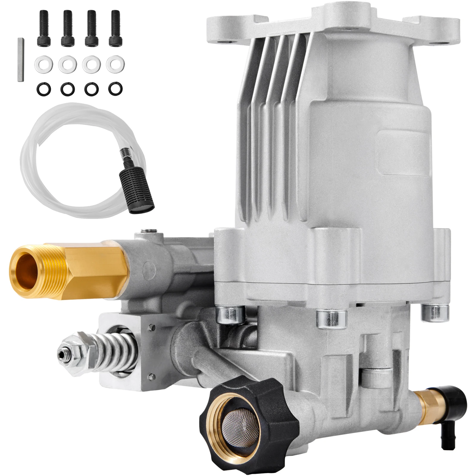 SucceBuy Pompe de laveuse à pression 3/4" Arbre horizontal 3400 PSI 2,5 GPM Kit de pompes de laveuse de rechange compatible avec Honda RYOBI