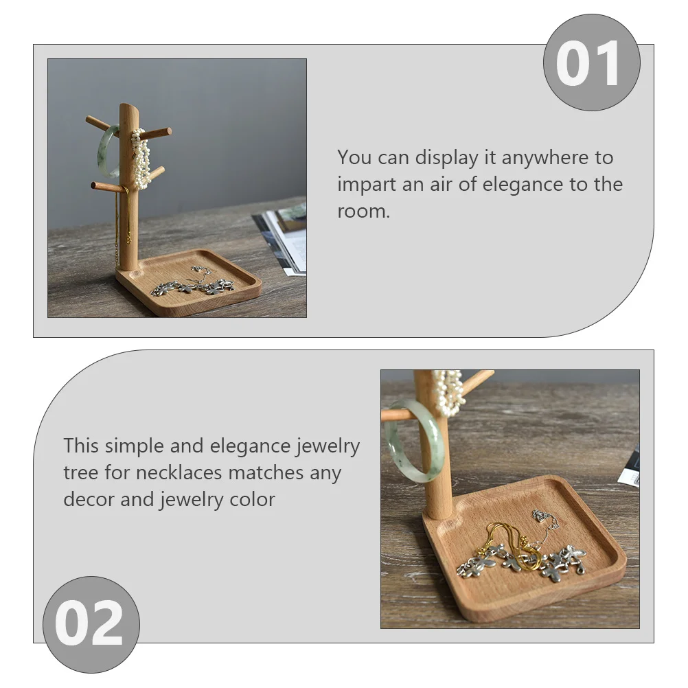 

Деревянный органайзер для ключей и украшений в форме дерева, настольный декор для хранения колье и колец
