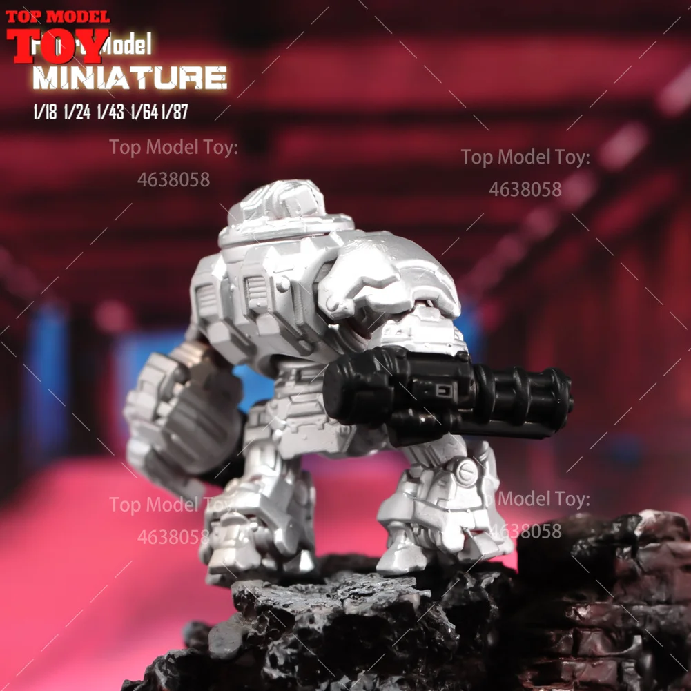 ทาสี Miniatures 1/64 1/87 1/43 1/18 1/24 Heavy Mecha Warrior หุ่นยนต์ฉากรูปอุปกรณ์เสริม Unpainted สําหรับตกแต่ง