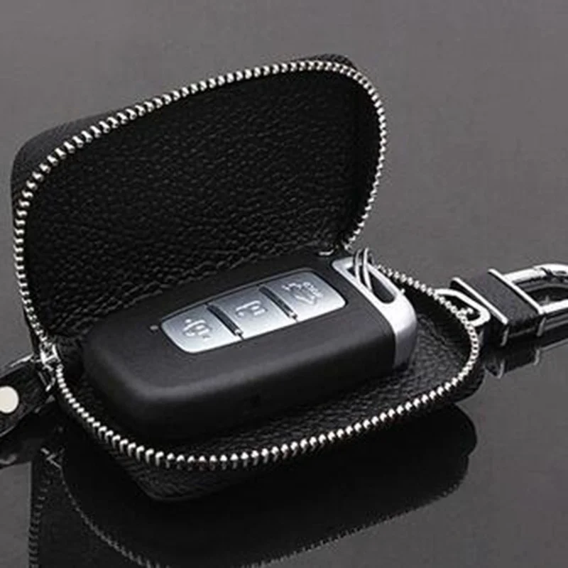 Universal Car Key Case for Litchi Grain Top Layer Cowhide Car Key Case Suitable for A Variety of Car Logo Universal Key Cover