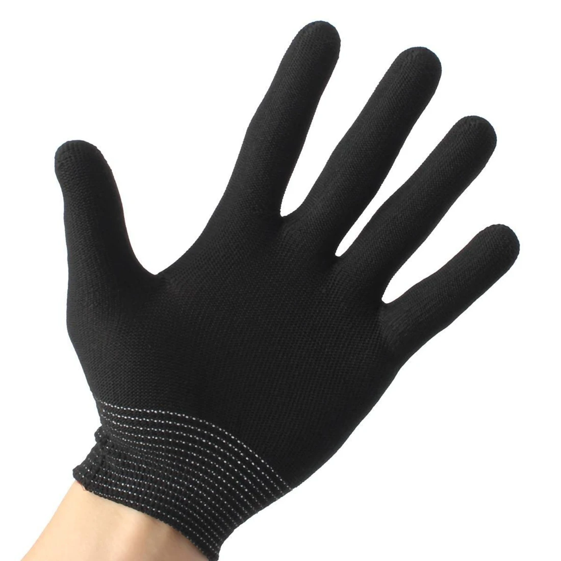 Guantes de trabajo de nailon antiestáticos, 2 pares, negro