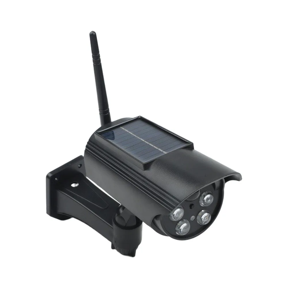 Outdoor Solar Simulation Camera Waterproof With Motion Detection 360° Rotating Flashing Red Light For Garden And Gate
