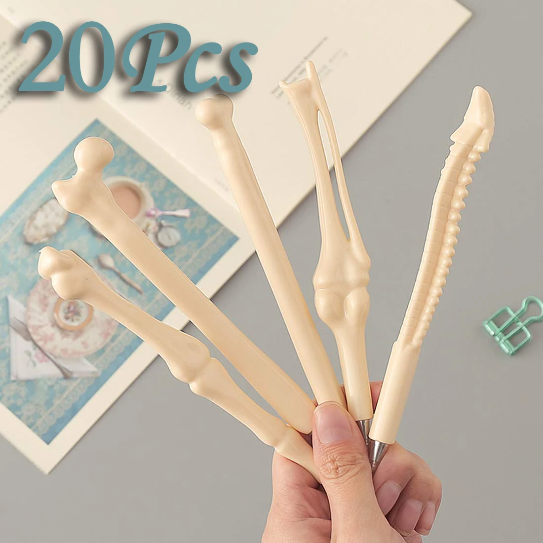 20Pcs Hilarious Fun Bone Pens Back To School Supply Halloween Festival Gift