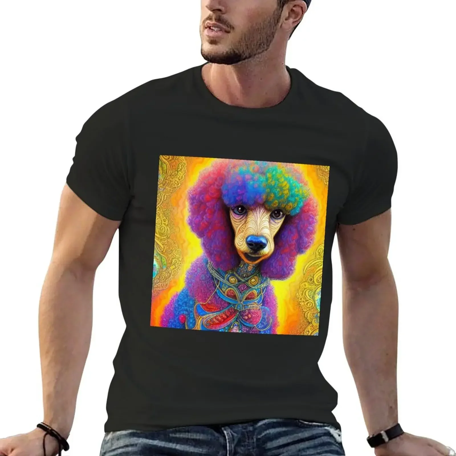 

Tribal Poodle Dog Art 4 T-Shirt anime graphic shirts boys animal print Luxury man clothing for men