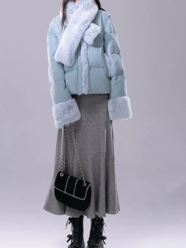 ملابس قطنية سميكة قابلة للإزالة للخريف والشتاء، ملابس نسائية صغيرة جديدة راقية #2