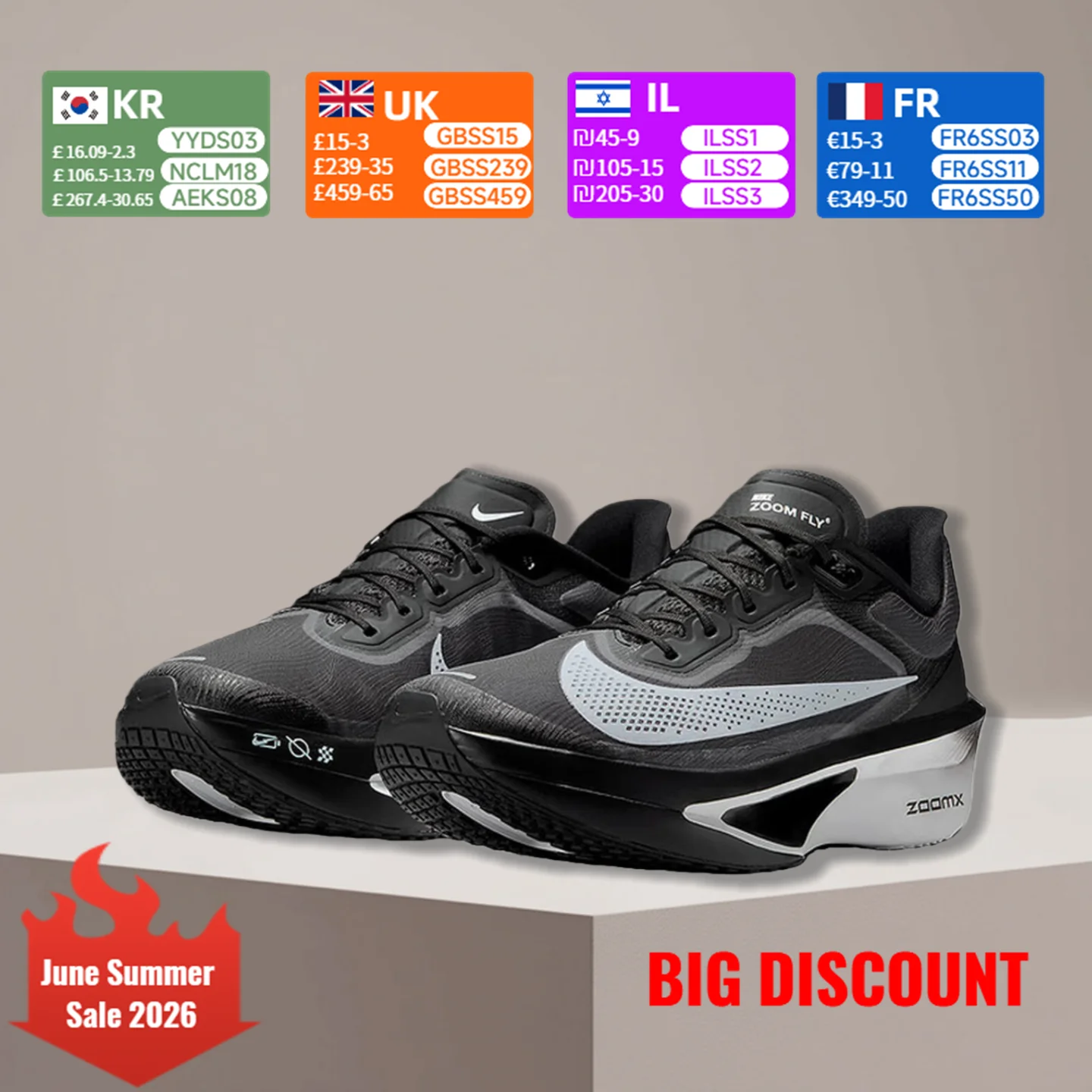 

Nike Zoom Fly 6 Running Shoes for Men and Women Slip-Resistant, Durable, Shock-Absorbing Model: FN8454-001