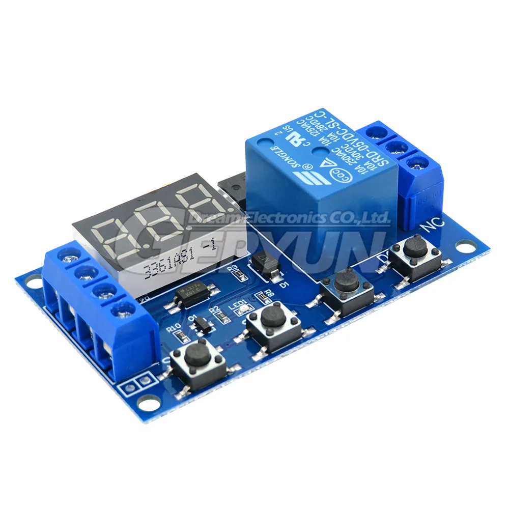 DC 6-30V Relay Module switch Trigger time delay Circuit timer cycle Adjustable Trigger support micro usb 5.0V Power supply