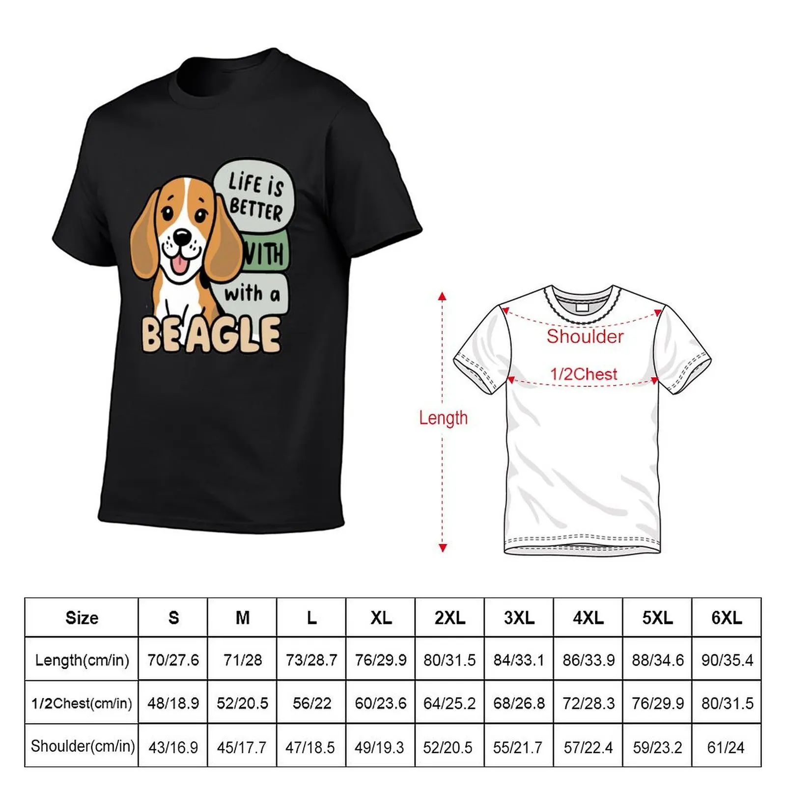 life is better with a beagle T-Shirt shirts graphic summer tops custom shirt mens tall t shirts