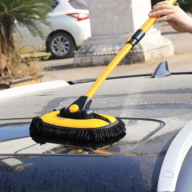 New Car Wash Mop Cleaning Brush Telescoping Long Handle Cleaning Mop Retractable Bent Bar Car Wash Brush Car Cleaning Tools