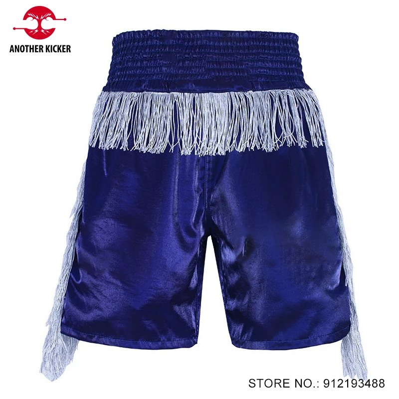 Boxing Shorts Tassels Muay Thai Shorts Men Women Kids Gym MMA BJJ Martial Arts Clothes Premium Satin Cage Fight Kickboxing Pants