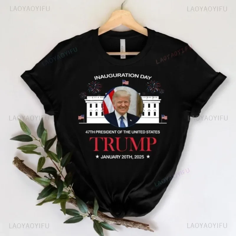 Trump Inauguration Day Shirt 47th President of The United States Tee January 20th 2025 T-Shirt Democrat Donald Trump Cotton Tops