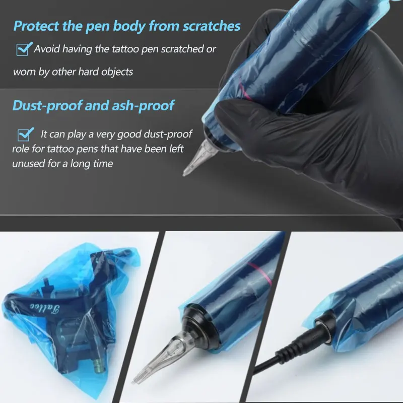 5X16cm خرطوشة المتاح ماكينة رسم الوشم التجميلي يغطي كم أكياس القلم الوشم البلاستيك القلم الأكمام ل ماكينة رسم الوشم التجميلي كليب القلم المورد