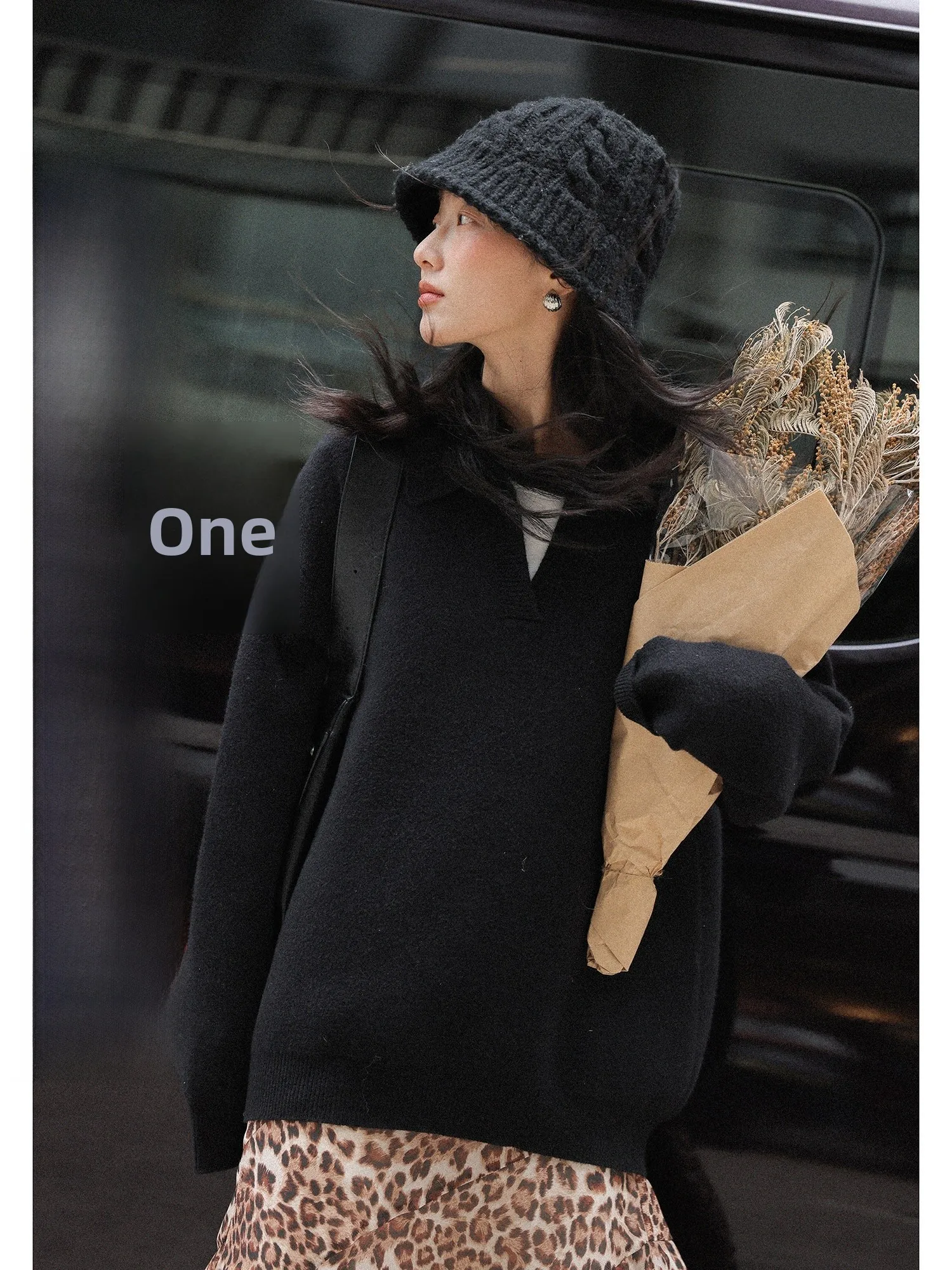 

Bla V-Ne Pullover Thiened Knitted Sweater Women's Loose Fit Comfortable Sle Winter New Arrival Casual Faion Top