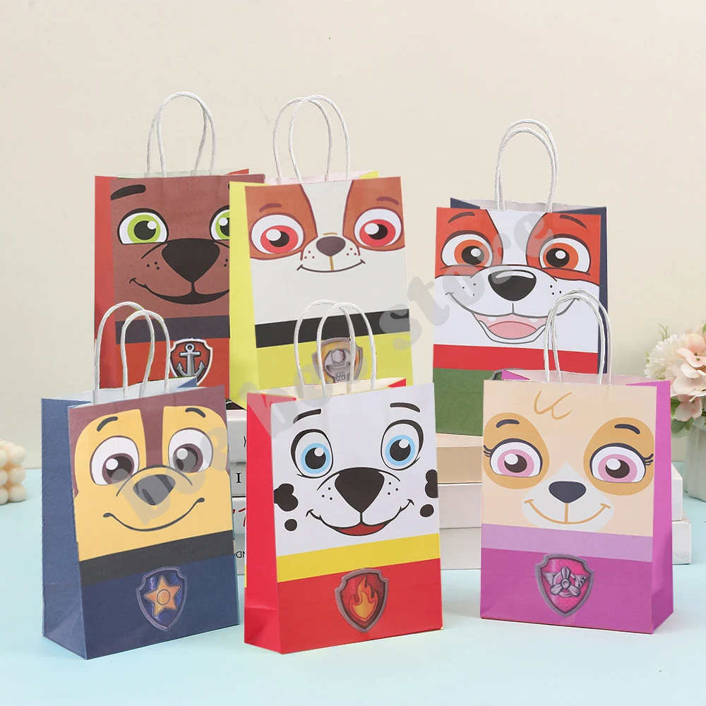 

6/12pcs Paw Patrol Tote Bags Paper Candy Cookies Gifts Bag School Decor Girls Boys Toys Baby Shower Birthday Party Decoration