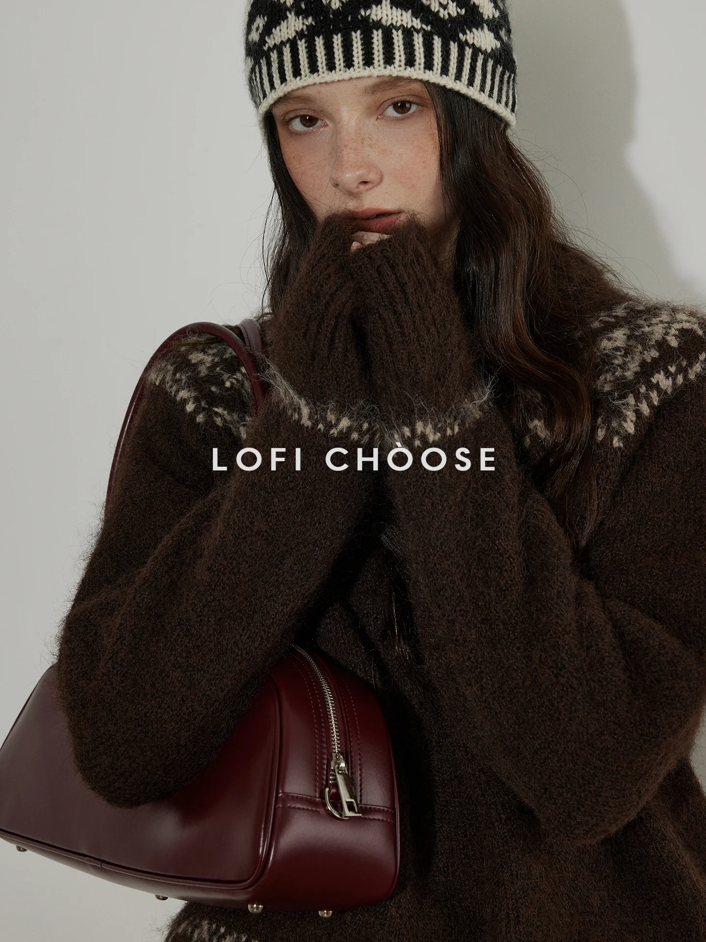 

Lofi Choose Retro Knitted round Ne Pullover Sweater Women's Winter New Lazy High-End Feeling Top Thiened Long Sve