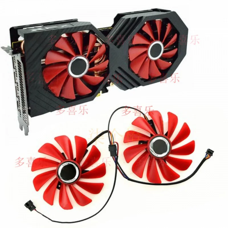 QQ      For XFX RX Vega56 RX580 590 Video GPU Cooling Fan FDC10U12S9-C Graphics Card Fan