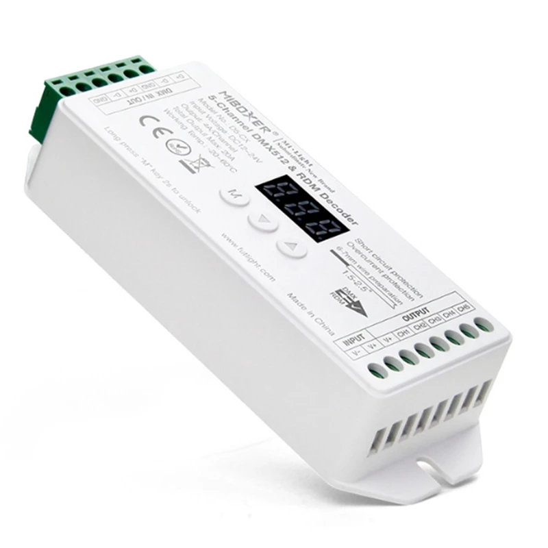 

Miboxer DMX512 Decoder RDM Controller D5-Cx 5 Channel Decoder For LED Lighting Control