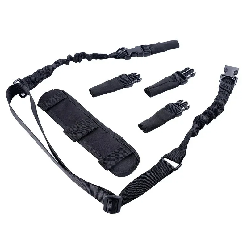 Tactical Two-Point Sling with Length Adjuster Traditional Sling with Metal Hook Padded Sling for Camping Outdoor Sports