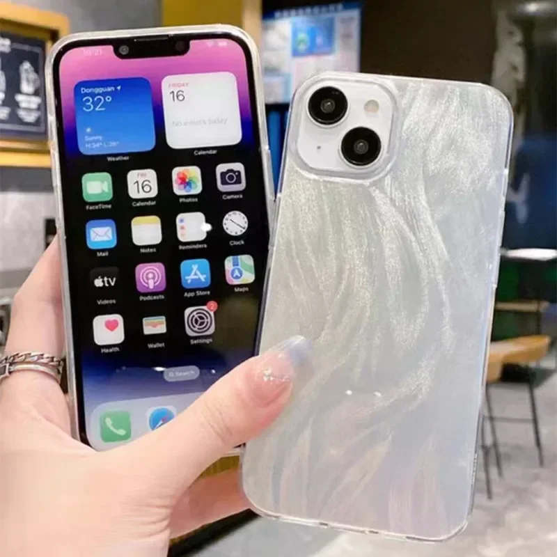 Luxury Laser Silver IMD Phone Case For Xiaomi Redmi Note 13 12 Pro Plus 5G 12S 11S 11 10 Redmi 12 13 13C Skockproof Cover Fundas