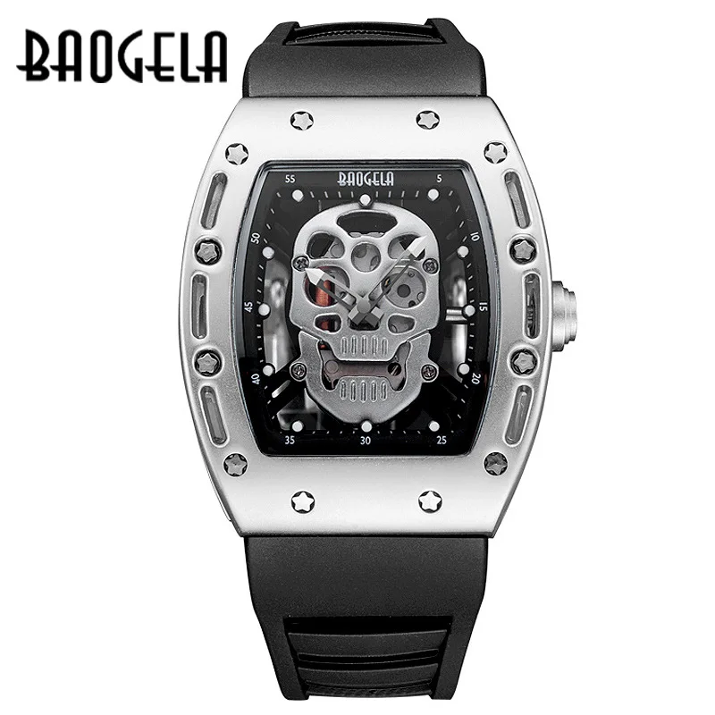 BAOGELABaogra-reloj Domineering Skull Wine, reloj de silicona para hombre, reloj de cuarzo deportivo resistente al agua, Comercio Exterior