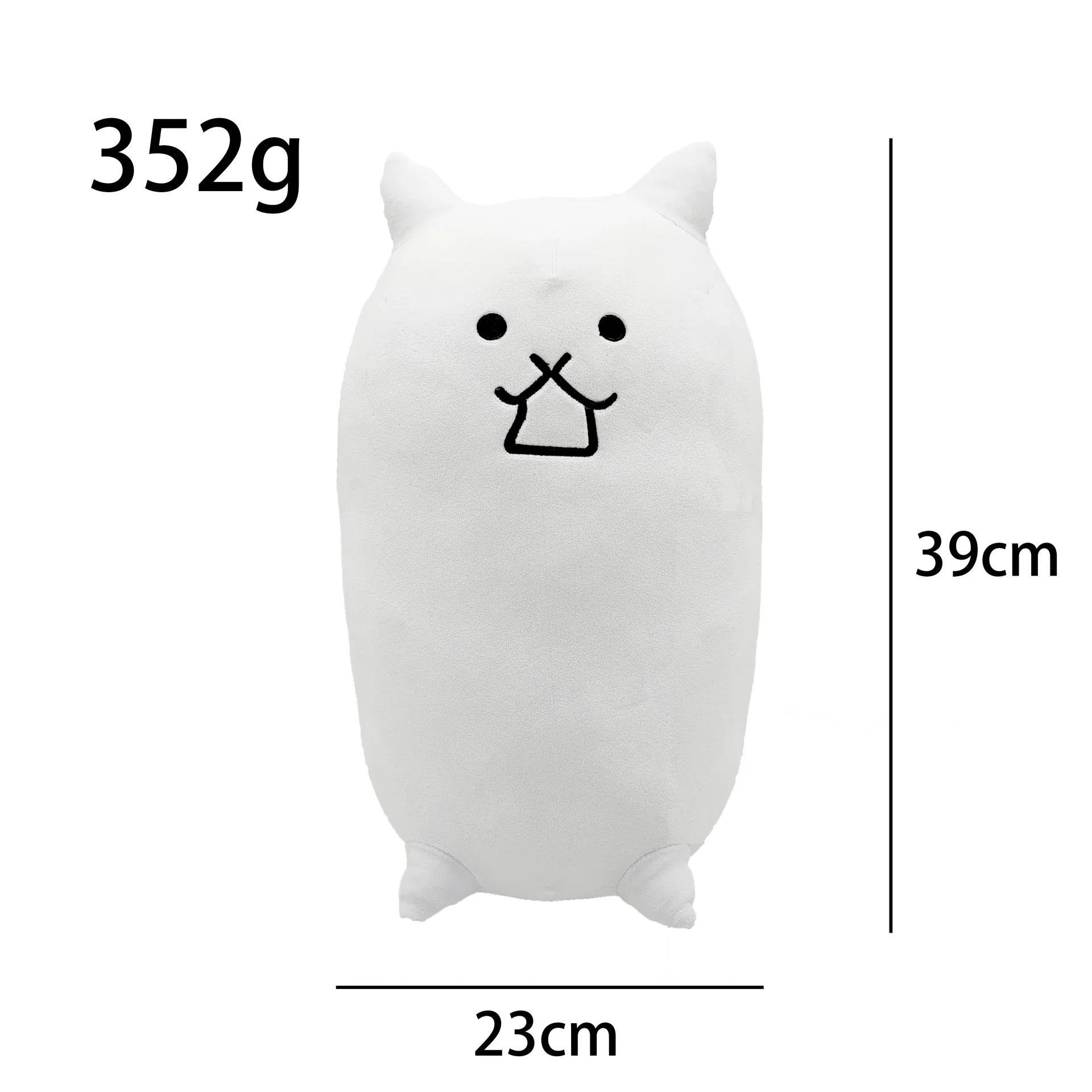 배틀 고양이 봉제 인형, 네코 인형, 부드러운 동물, 귀여운 만화, 어린이 생일 선물, 집 장식, 39cm
