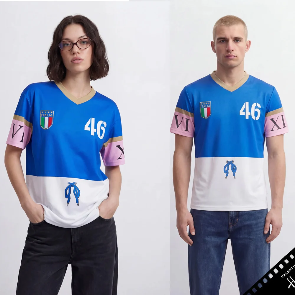 

AI-generated Italy 46 Rossi Heritage Soccer Jersey Men Women Color VI XI Design Football Casual Kids Sports Quick-drying Tee