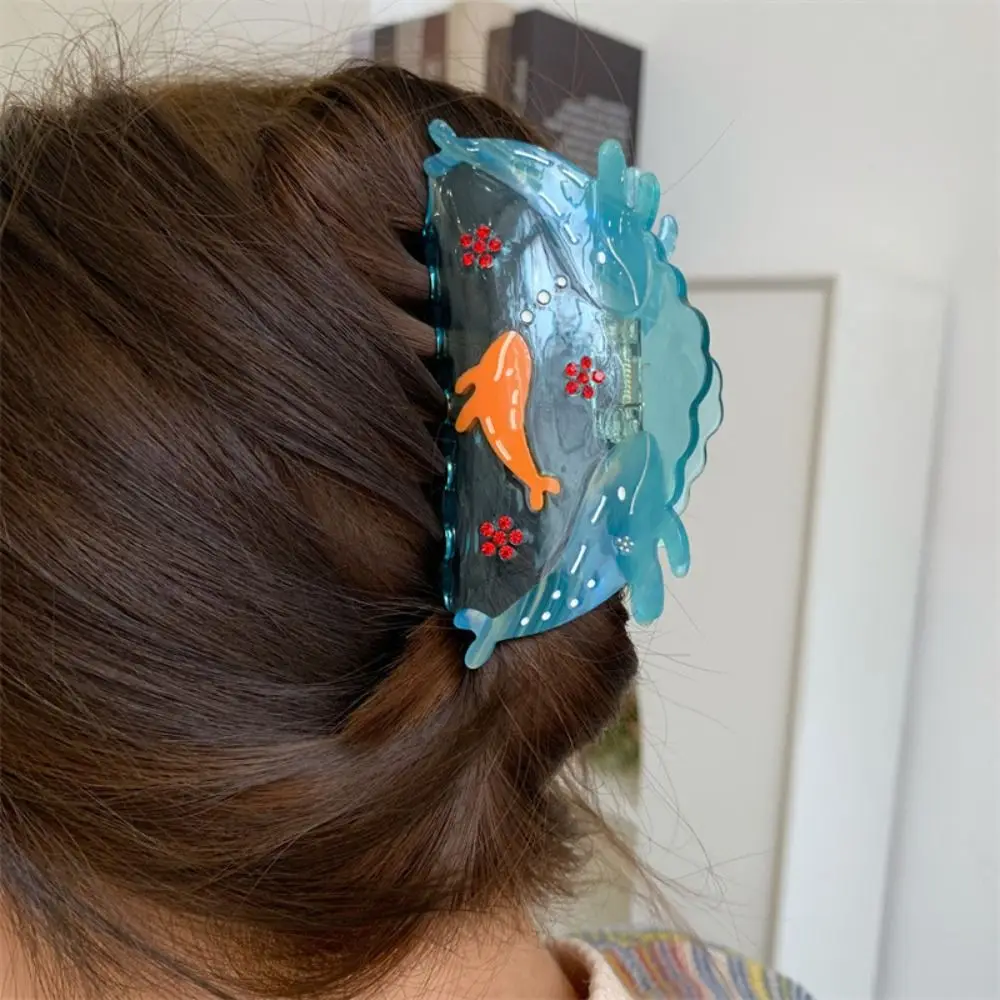 

Hair Clip Ocean Fish Hair Grab Hairpin Shark Clip Blue Whale Hair Claw Geometry Headwear Acetic Acid Shark Clip Streetwear