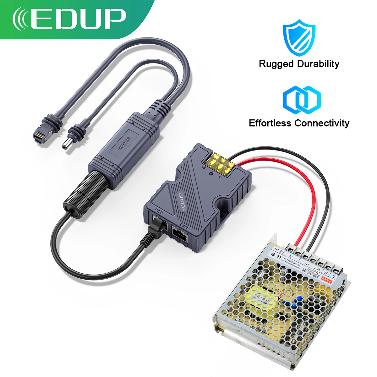 EDUP Starlink Mini Poe 150W GigE Passive ESD Protection 12V Mini Starlink Adapter Splitter AC 180-260V to 48V/3A Power for Mini