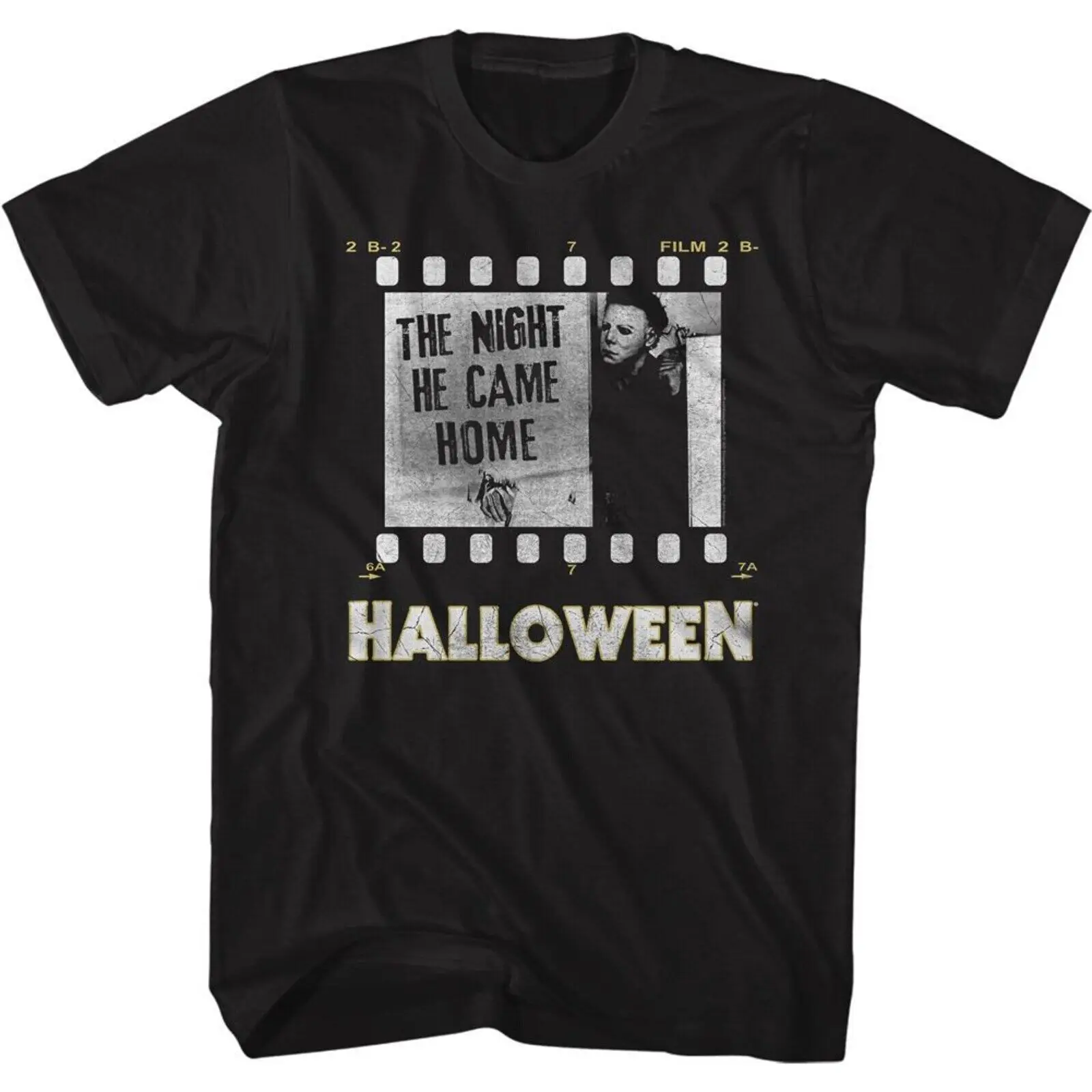 Halloween Film Strip No Knife Black Adult T Shirt