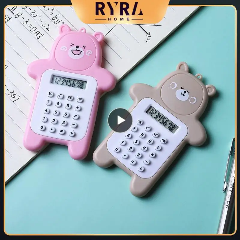 Portable Mini Calculator Pocket Size 8 Digits Display Kawaii Cartoon Ultra-thin Button Cute Calculator School Supplies for Child