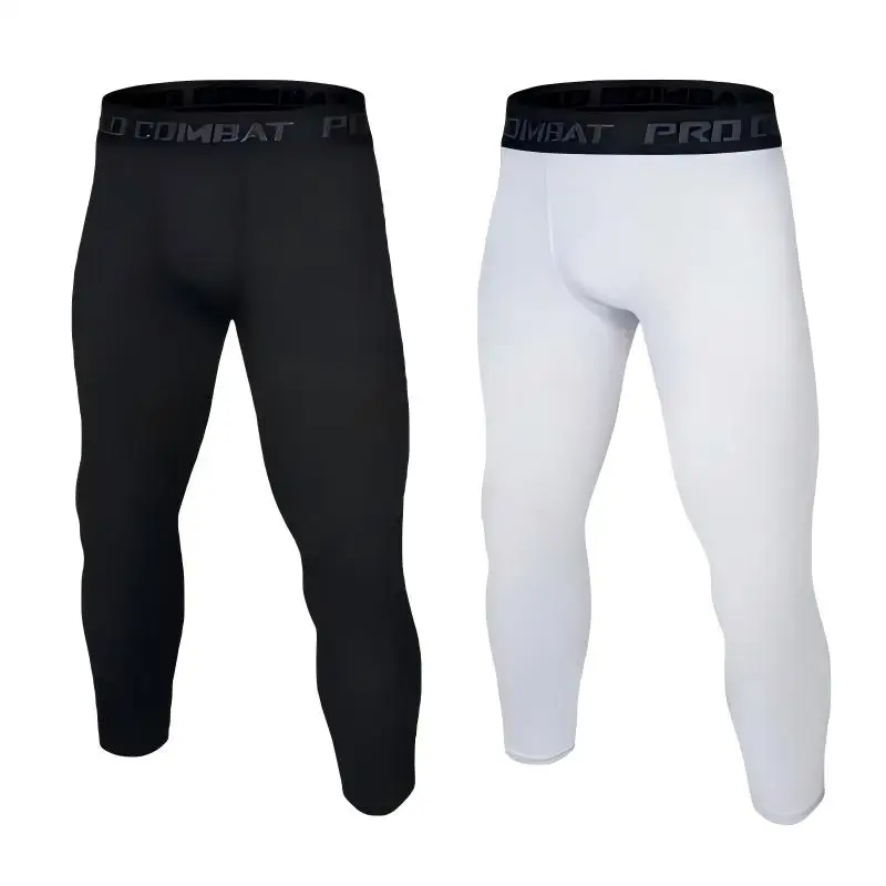 

Мужские леггинсы для футбола и баскетбола, высокоэластичные тренировки, спортивные фитнес-леггинсы, 7-точечные леггинсы, быстросохнущие, дышащие