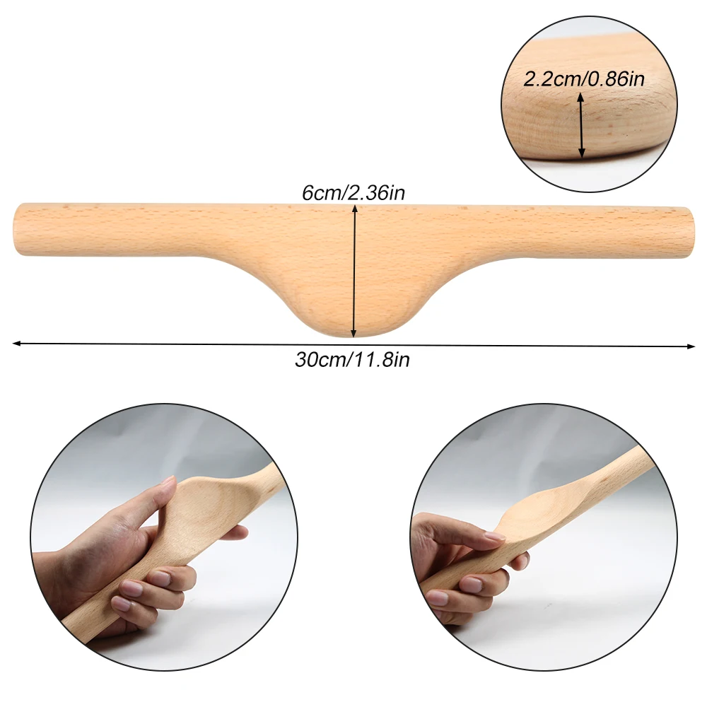1Pcs Wood Therapy Massage Tools Lymphatic Drainage Tool for Maderotherapy,Leg Back Neck Body Muscle Release,GuaSha Tool for Body