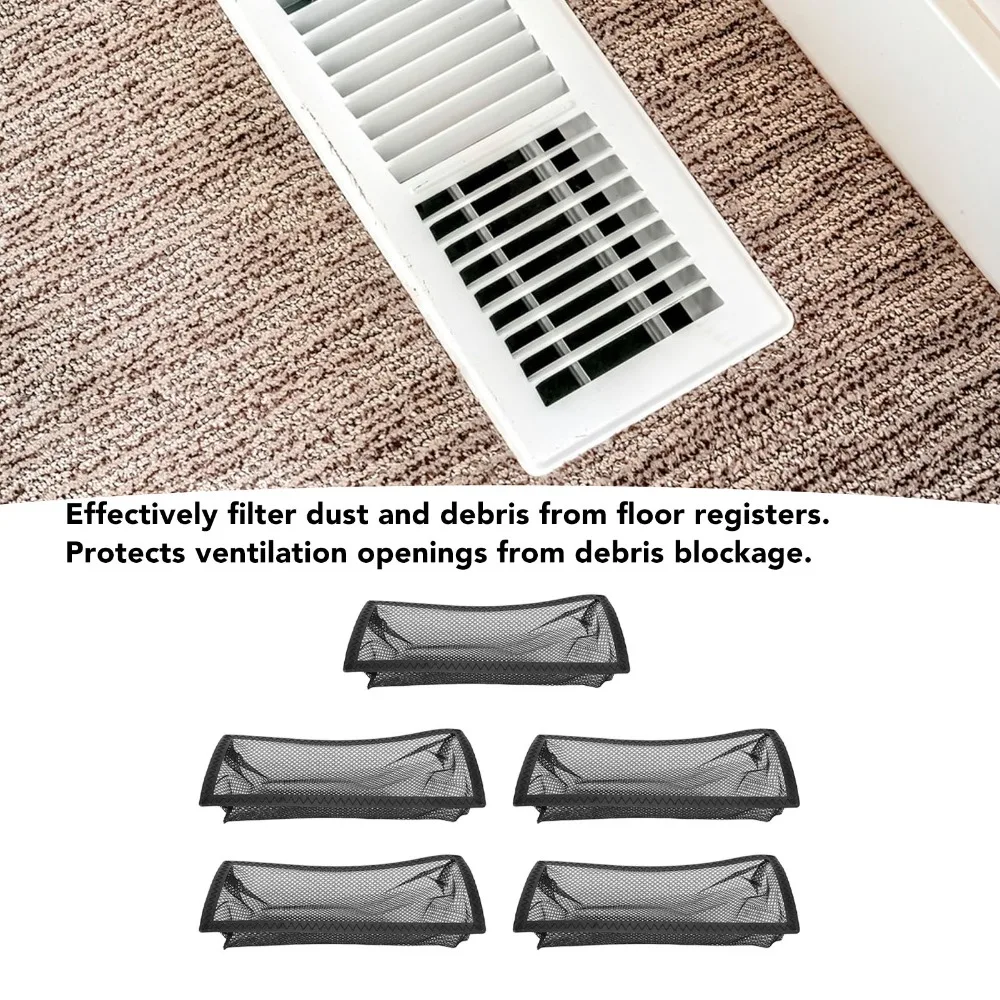5pcs Convenient 4x10 Inch Floor Register Cover Easy to Install Floor Vent Screen Vent Mesh Trap Home Floor