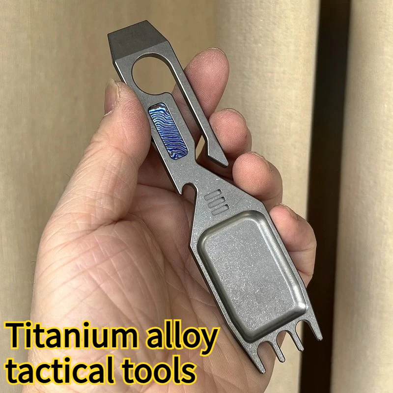 Titanium Alloy Tactical Fork Spoon Outdoor Multifunctional Tool Bottle Opener Self-defense Camping Tool