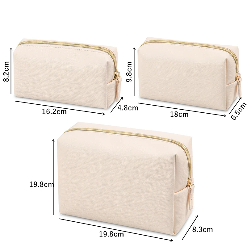 

Women's PU Waterproof Cosmetic Bag Travel Makeup Case Large Capacity Portable Toiletry Storage Pouch Female Make Up Organizer