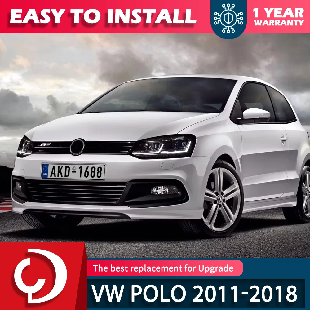 

Стайлинг автомобиля для фар VW Polo 2011-2018 Поло светодиодные фары светодиодные DRL спрятанные фары ангельские глазки аксессуары